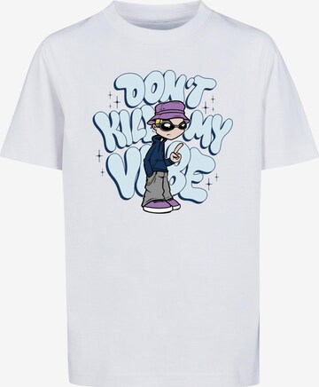 Mister Tee T-shirt 'Don't Kill My Vibe' i vit: framsida