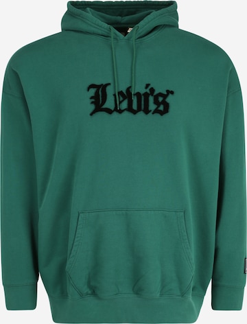 Levi's® Big & Tall Суичър 'Relaxed Graphic Hoodie' в зелено: отпред