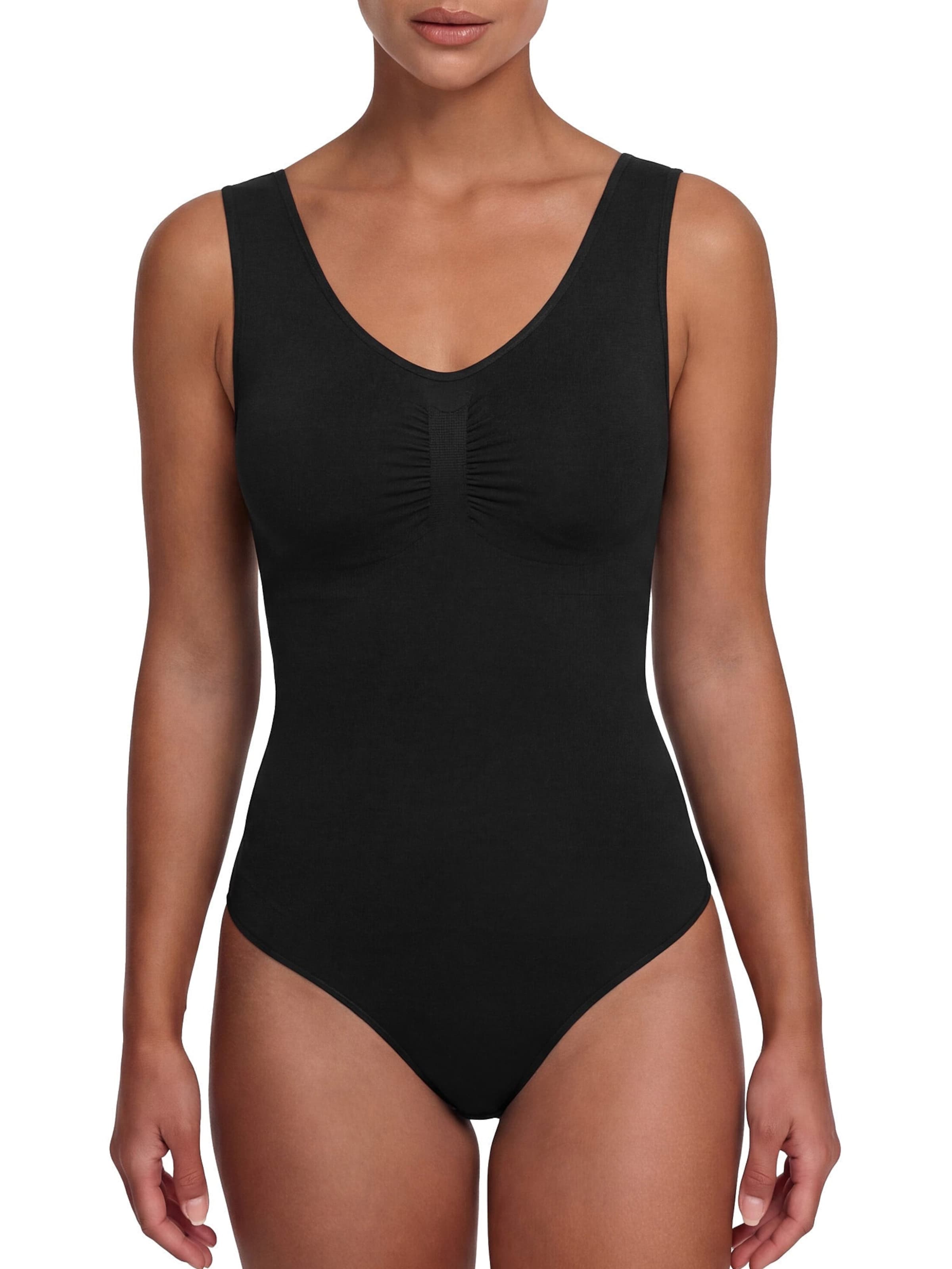 cfab (formerly creamy fabrics) Shaping Bodysuit 'Tank Bodysuit Sculpting Shapewear mit Slip' in Black: front