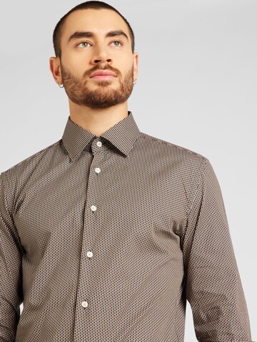 BOSS - Ajuste estrecho Camisa 'HANK' en beige