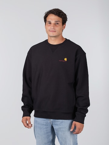 Carhartt WIP Sweatshirt 'American Script' in Black: front