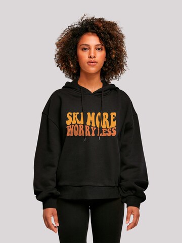 Sweat-shirt 'Ski More Worry Less' F4NT4STIC en noir : devant