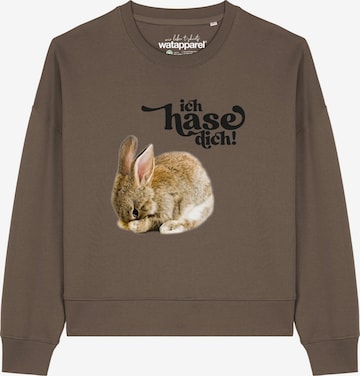 Sweat-shirt 'Ich hase dich! ' Watapparel en marron : devant