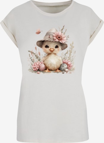 T-shirt 'Süßes Oster Küken mit Hut' F4NT4STIC en blanc : devant