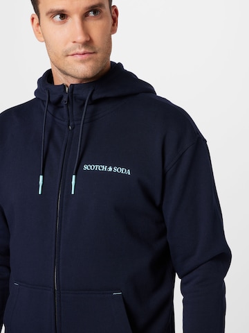 SCOTCH & SODA Zip-Up Hoodie in Blue