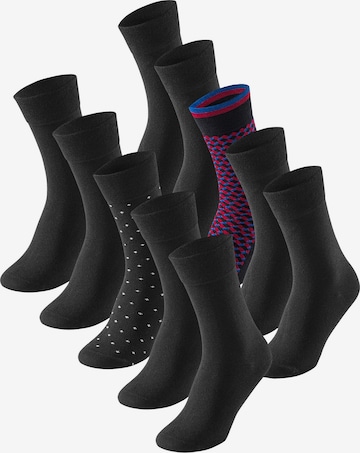 Chaussettes ' Cotton Fit ' SCHIESSER en noir : devant