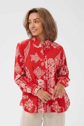 Cream Blouse 'Gianna' in Rood: voorkant