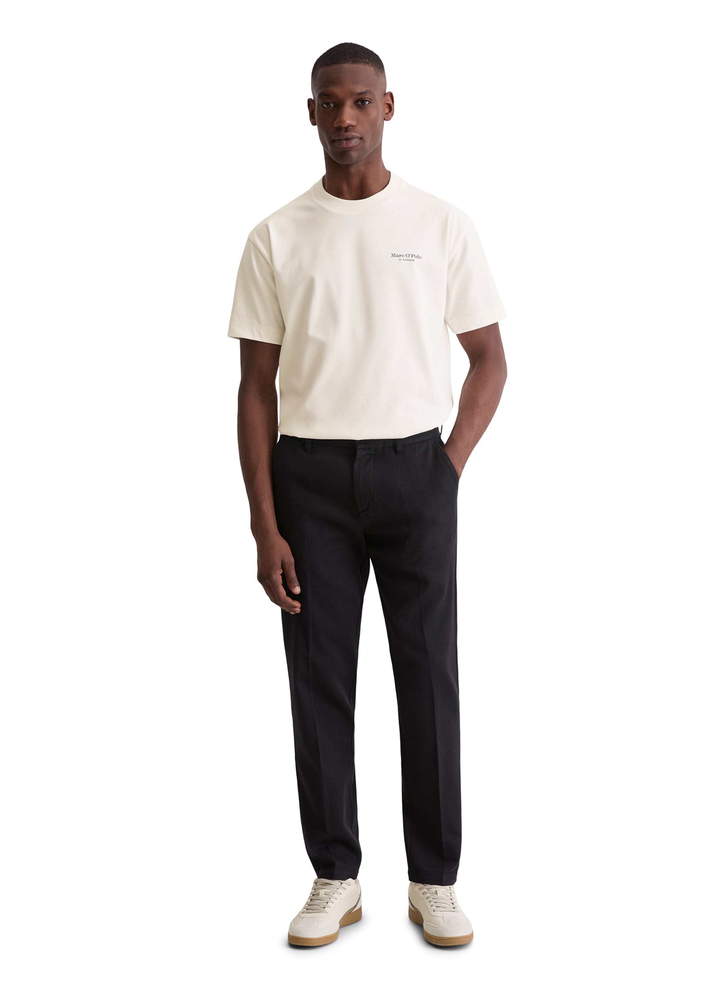 Marc O'Polo Regular Chinohose 'Osby' in Schwarz
