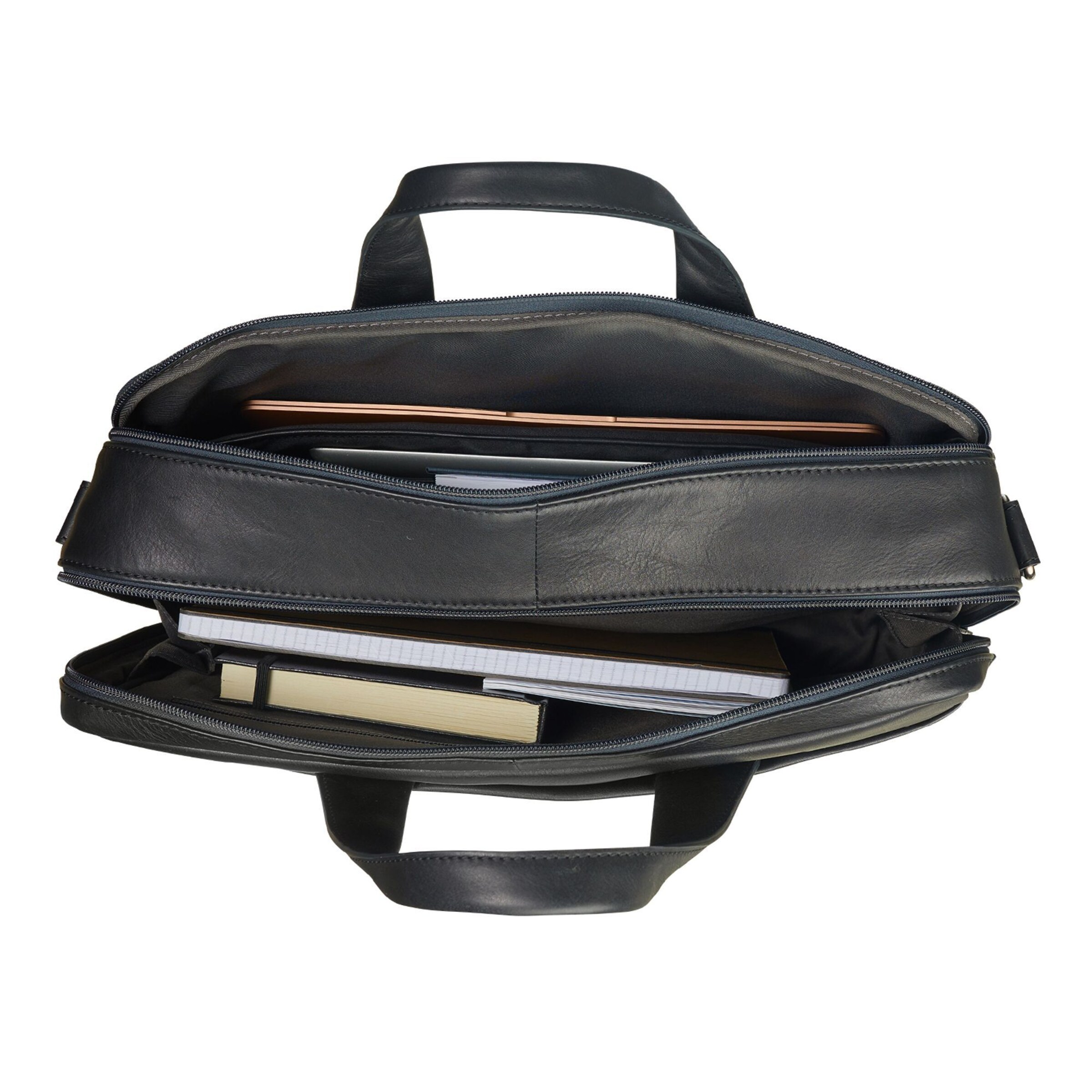 LEONHARD HEYDEN Document Bag 'Hamburg' in Black