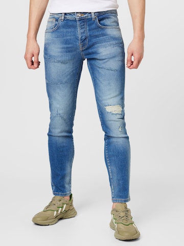 Goldgarn Slimfit Jeans i blå: forside