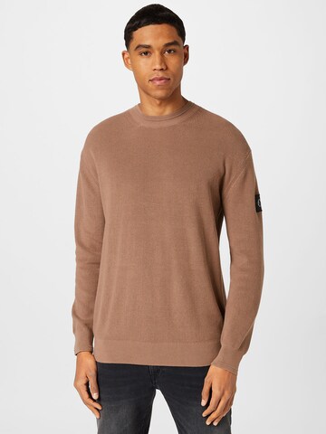 Calvin Klein Jeans Sweater in Brown: front