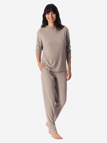 SCHIESSER Pajama 'Selected Premium Warming' in Beige