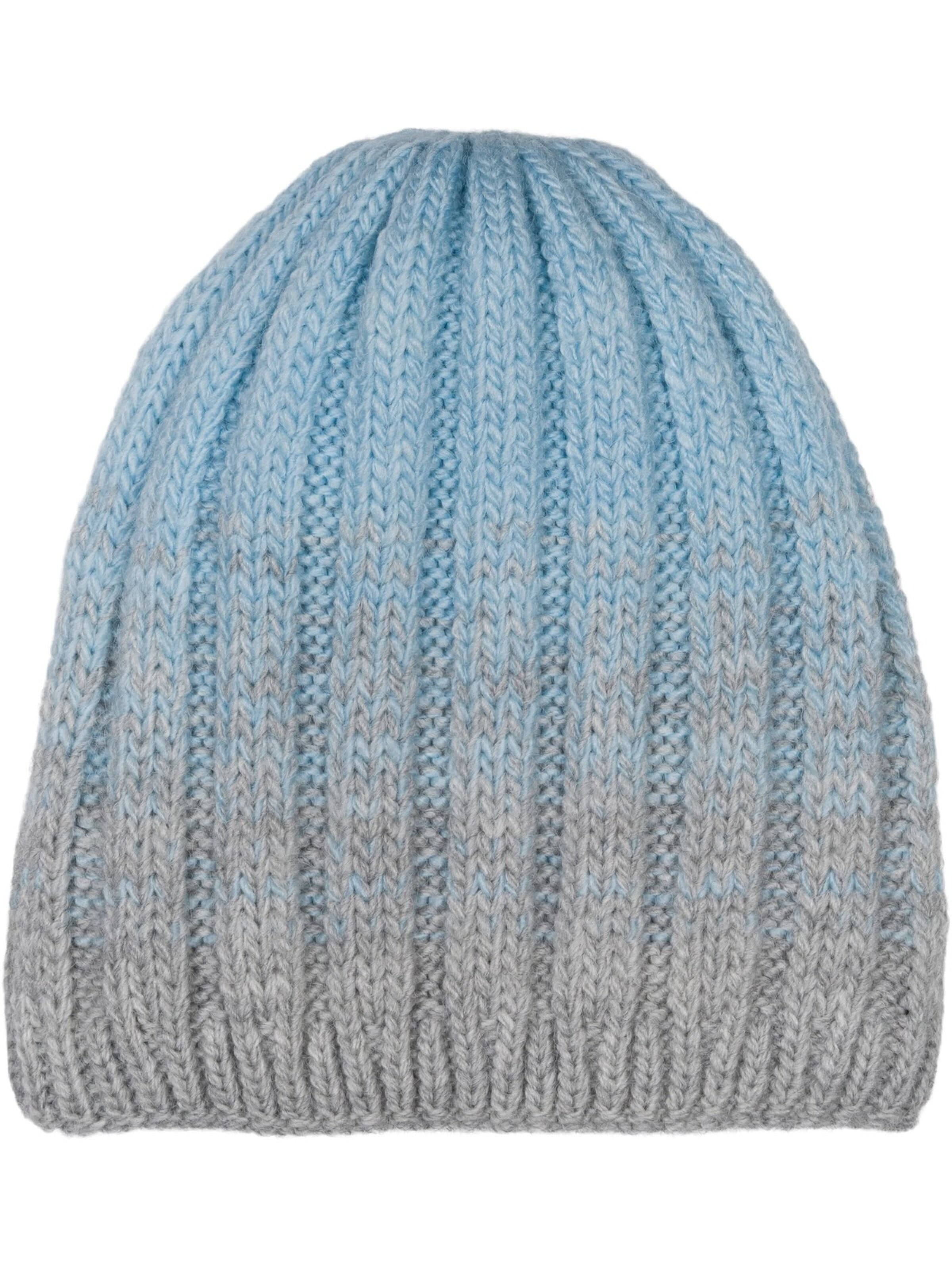 styleBREAKER Beanie 'Strickmütze Farbverlauf mit Thermo-Fleece' in Grey