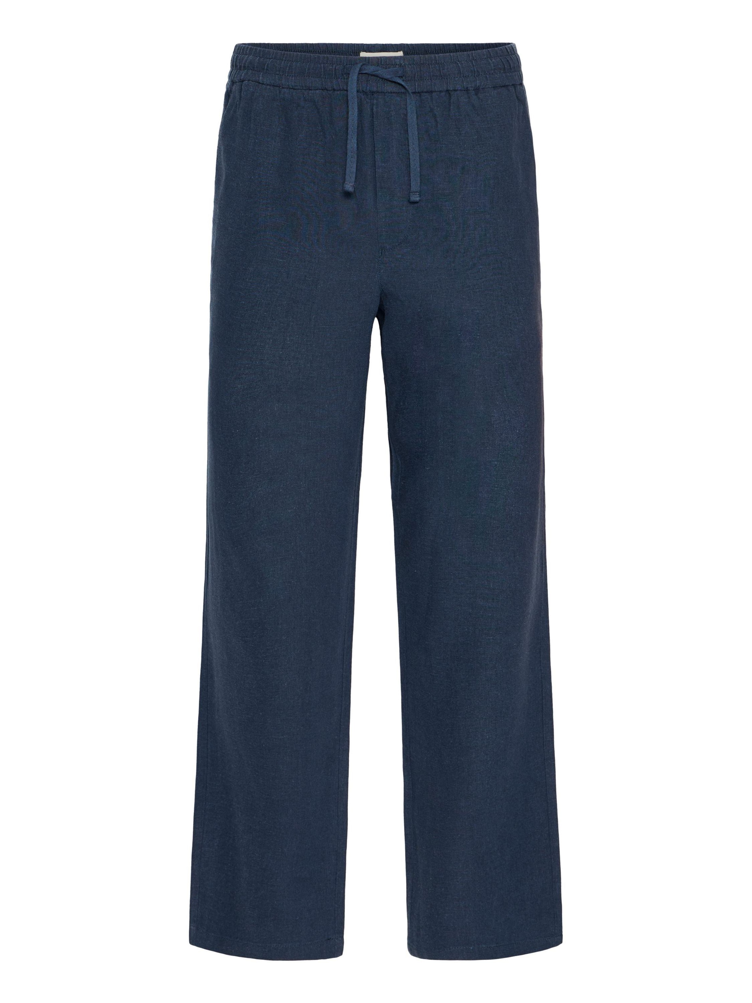 !Solid Leinenhose ' SDALANN ALLAN ELASTICATED ' in Blau: Vorderseite