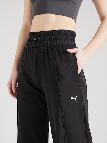 PUMAWide Leg/ Široke nogavice Sportske hlače 'Fit Double' - crna boja