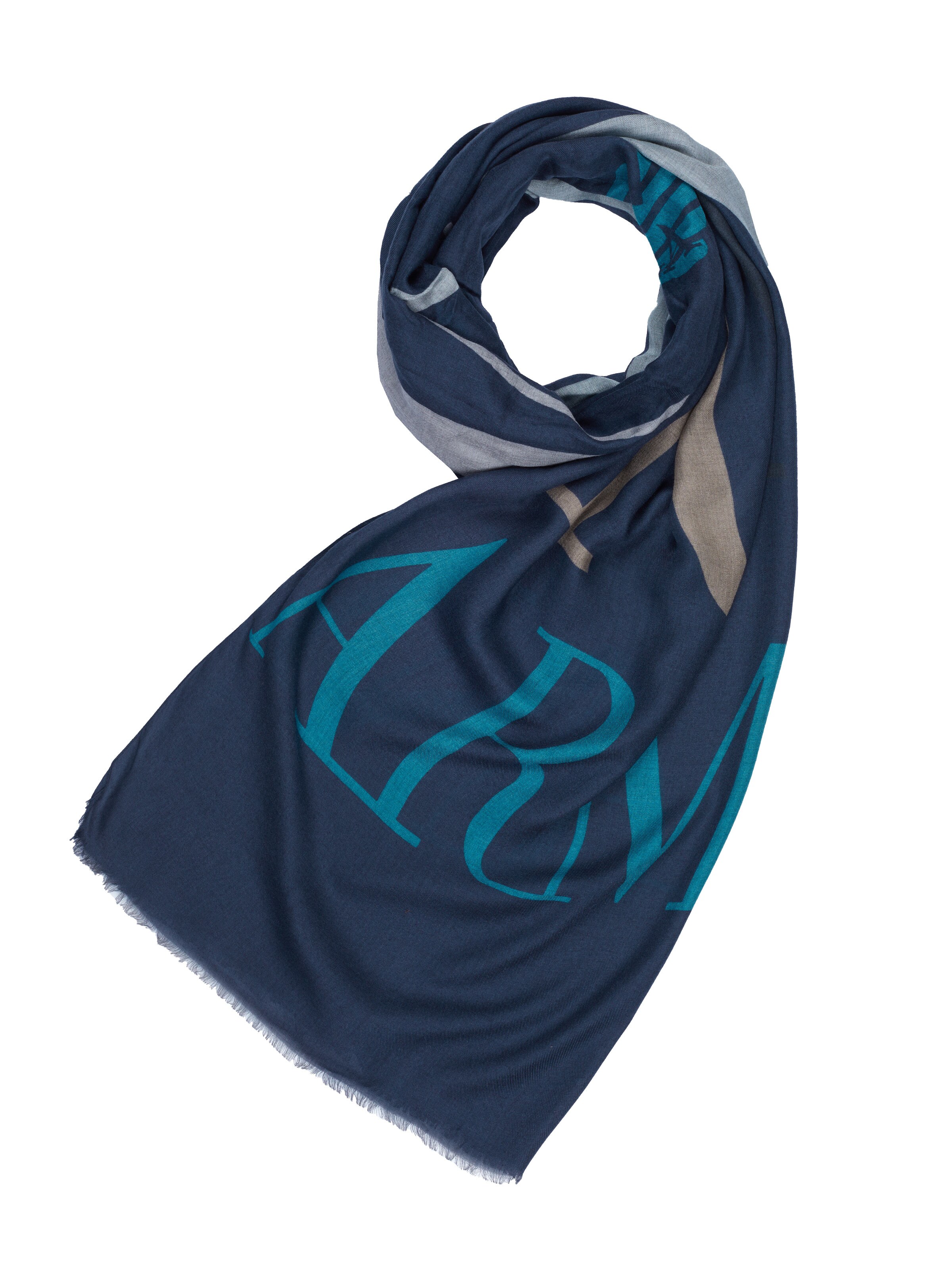 ARMANI Scarf 'Emporio Armani Schal' in Blue: front