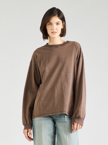 Sweat-shirt Monki en marron : devant