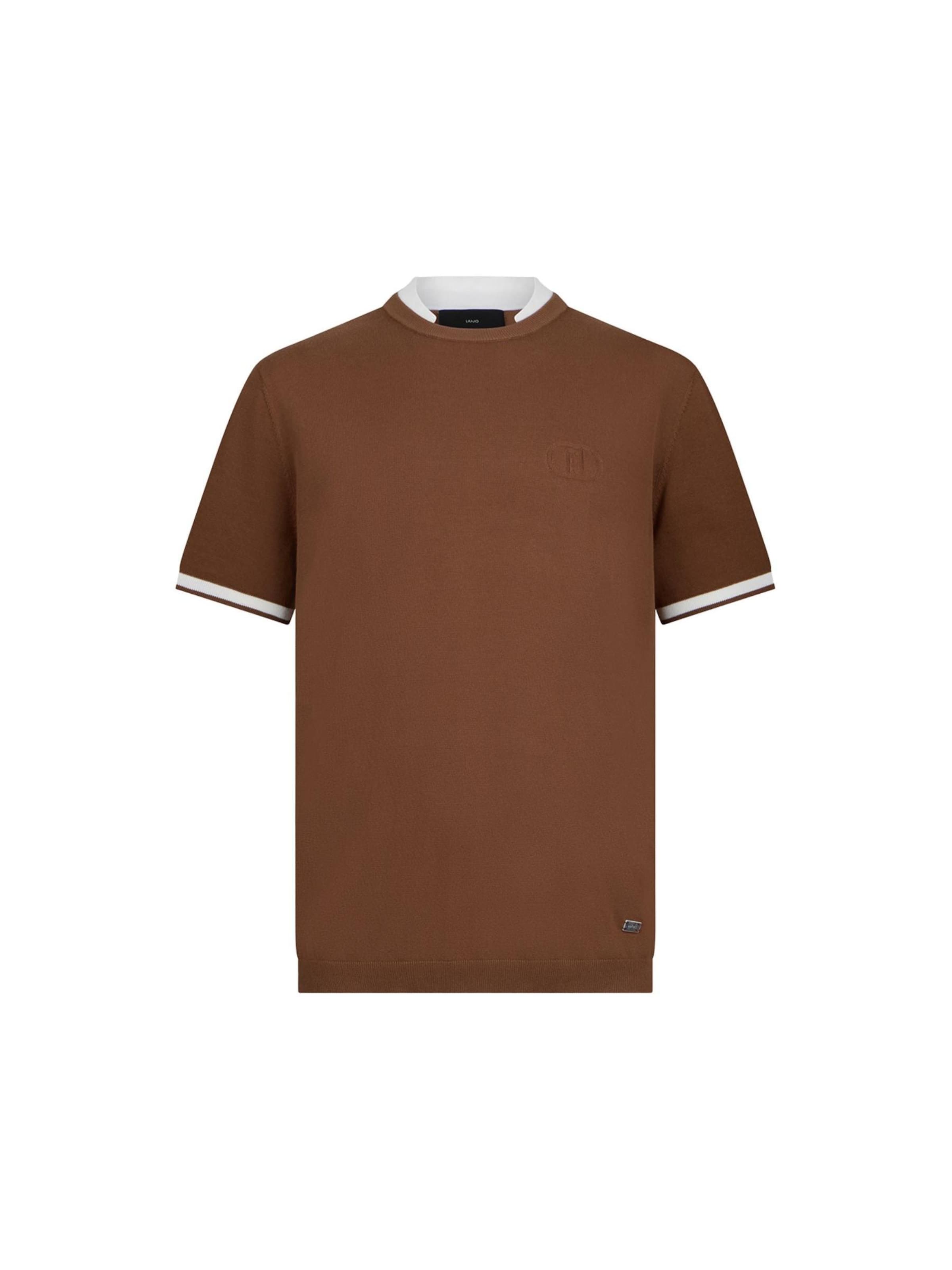 T-Shirt 'LIU JO UOMO MAGLIA CHIUSA M/C T-SHIRT' Liu Jo en marron : devant
