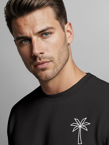Neverless Sweatshirt 'Palme Polygon' in Black