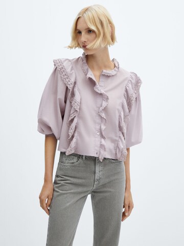 MANGO Blus 'Matilda' i lila: framsida