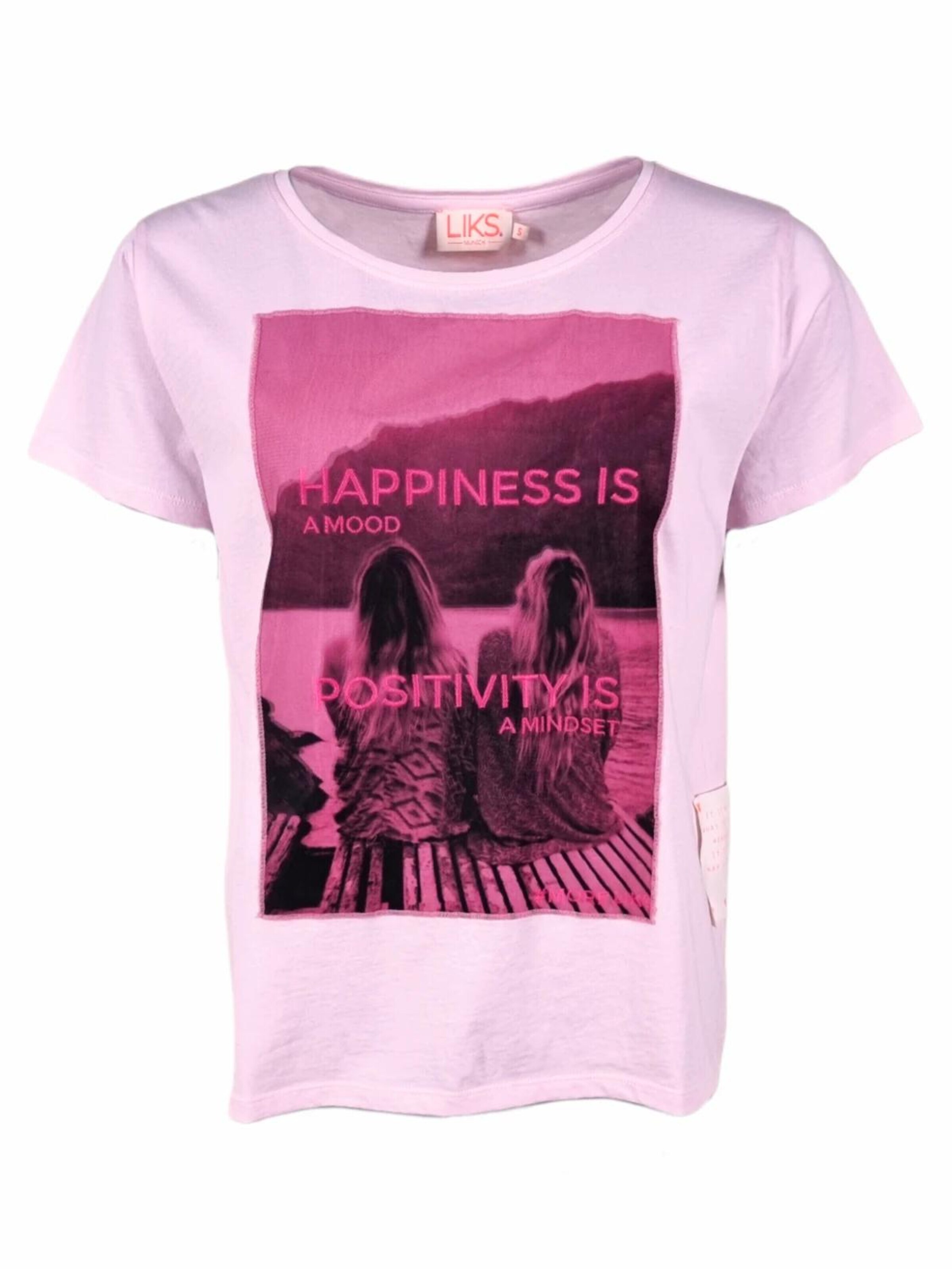 LIKS. Munich Shirt 'Damen TShirt mit Print Mesch Application aus Organic Cotton - PaulinaC' in Pink: front