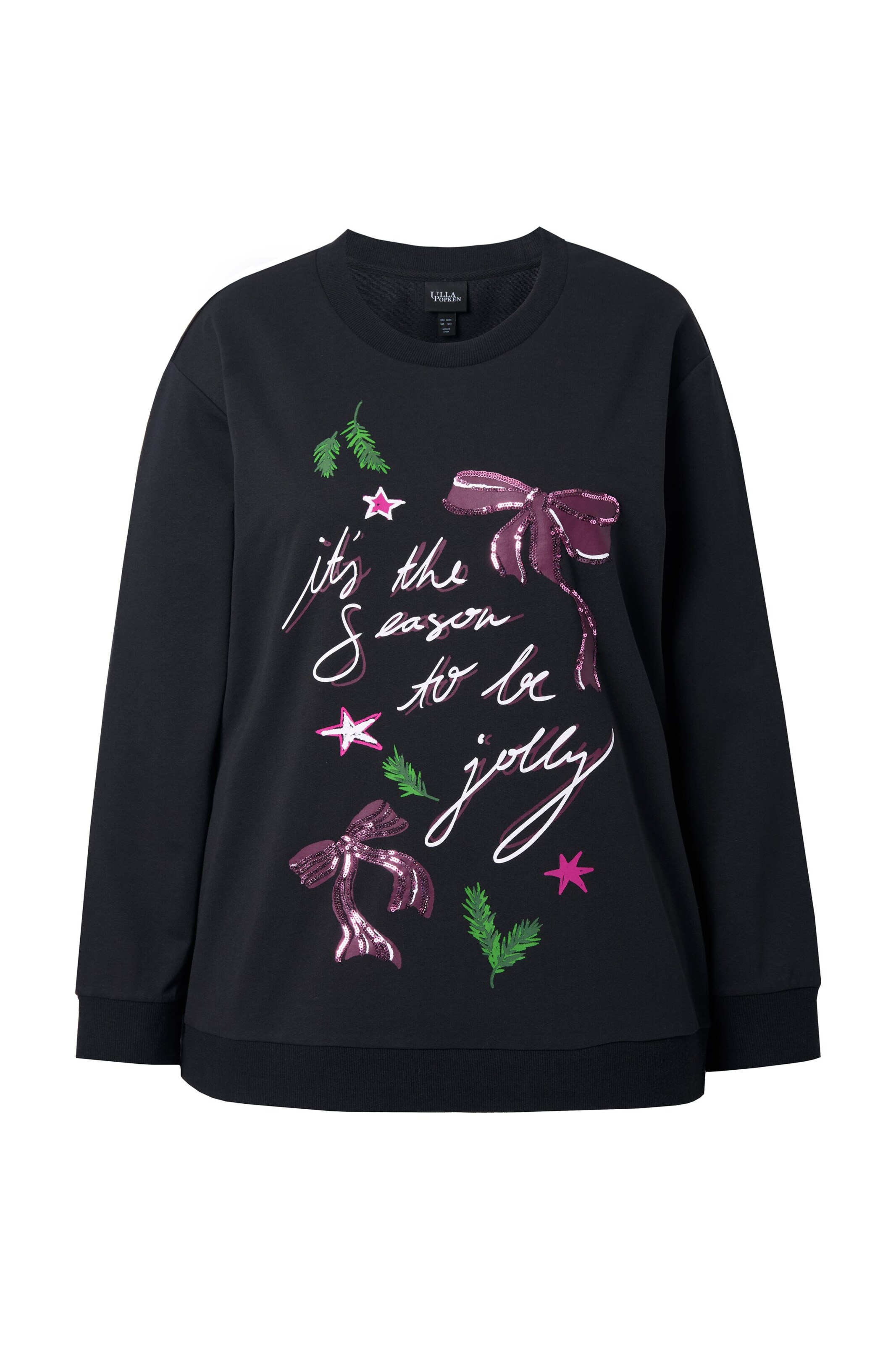 Ulla Popken Sweatshirt in Schwarz: Vorderseite