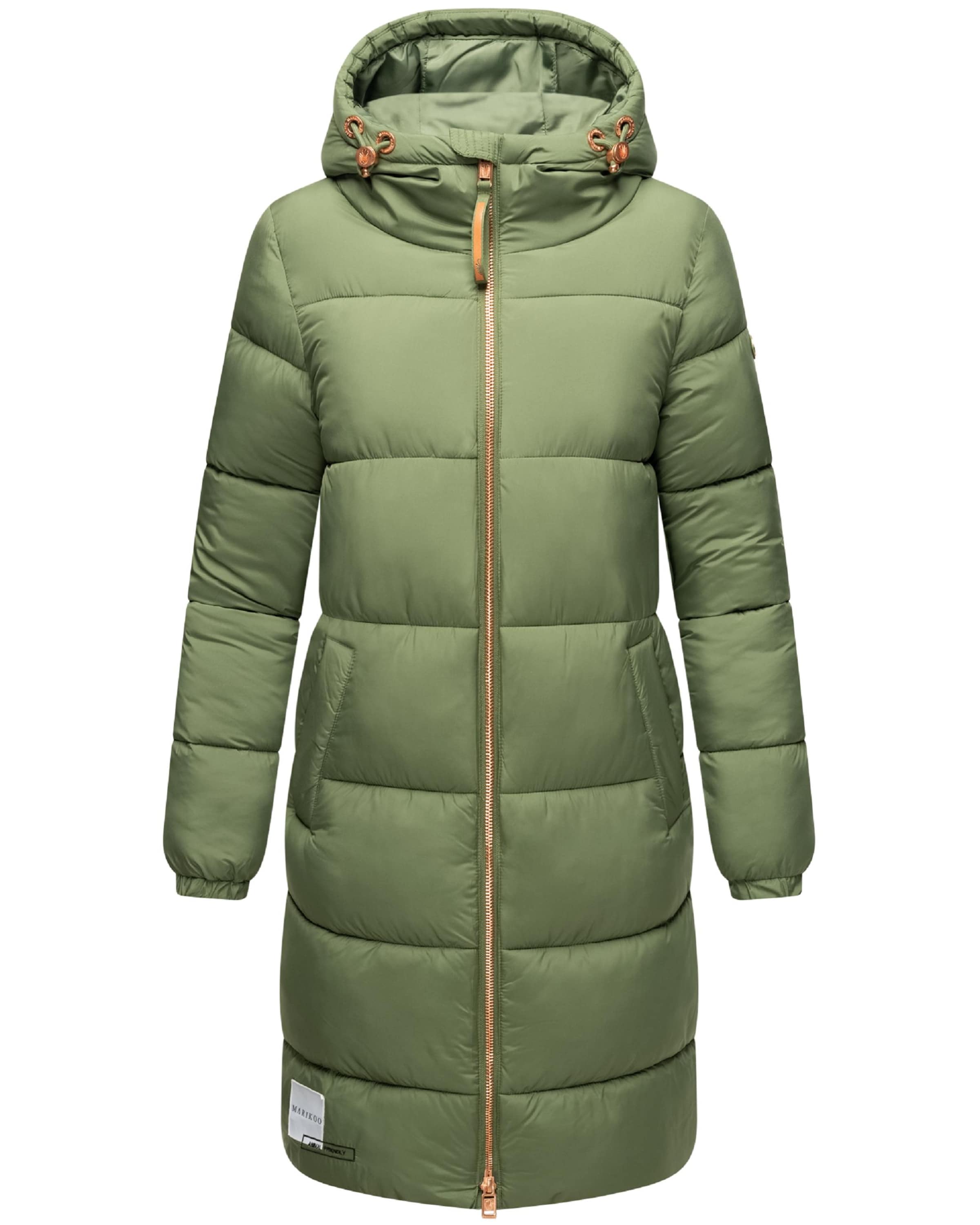 MARIKOO Winter coat in Green: front