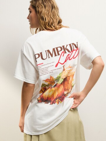 Tricou 'Pumpkin Latte Rezept' de la Next pe bej: față