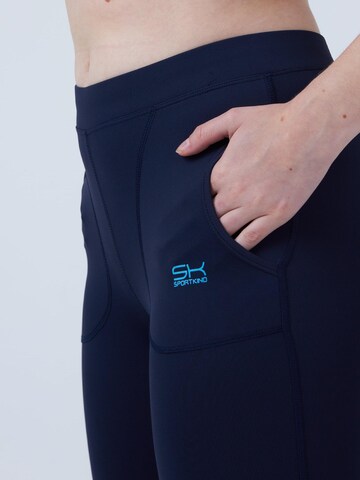 SPORTKIND Skinny Leggings '3/4-Leggings' in Blauw