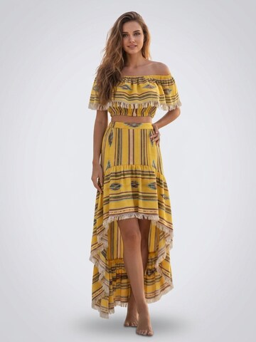 Miss June Blouse 'Caracas' in Geel
