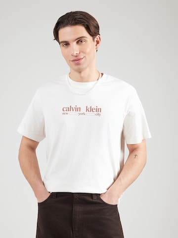 Calvin Klein Jeans Tričko 'NYC' - Biela: predná strana