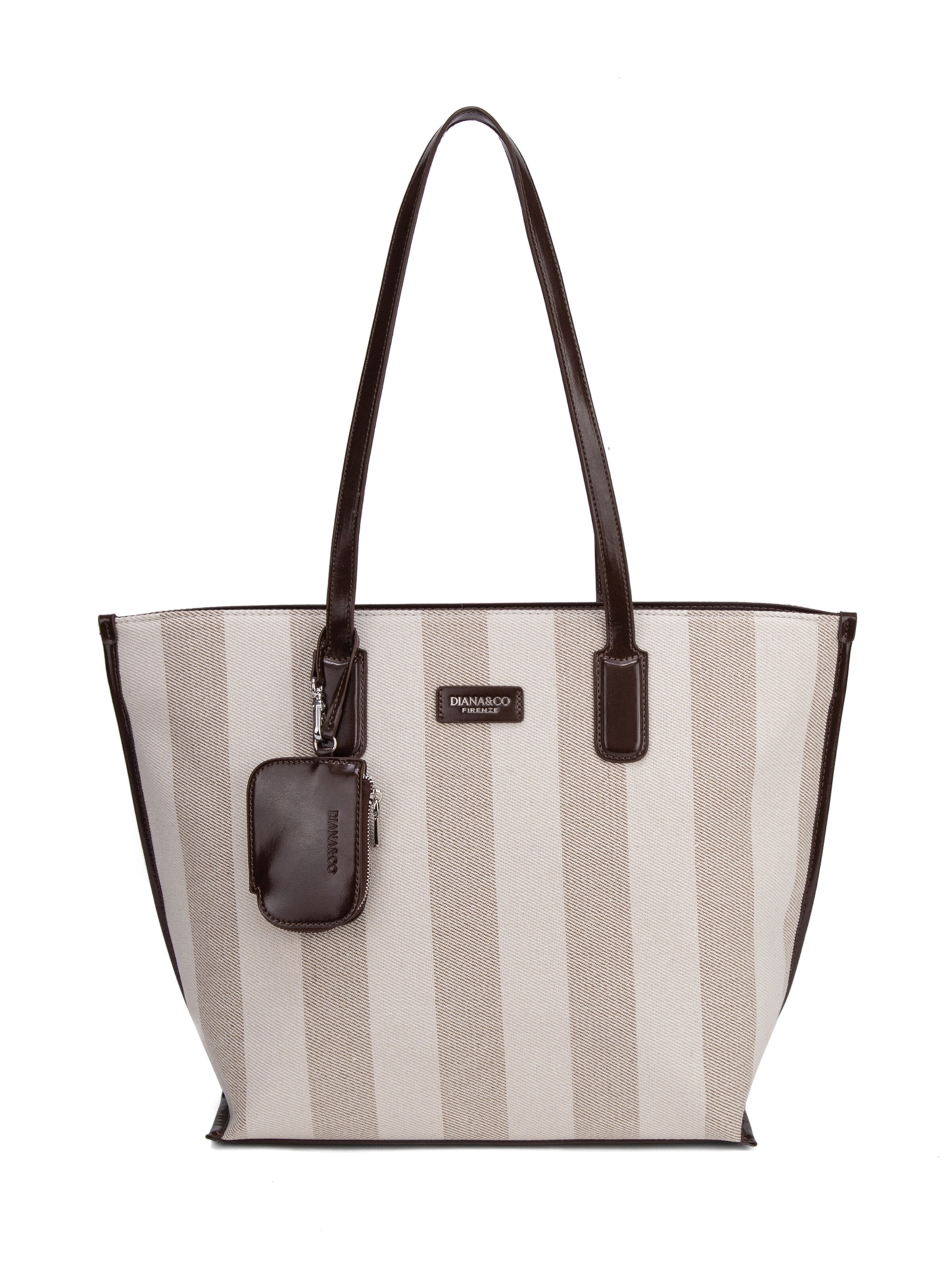 Shopper 'Borsa Shopper Donna Diana & Co Firenze - Righe e con Zip' di Diana&Co. in marrone: frontale