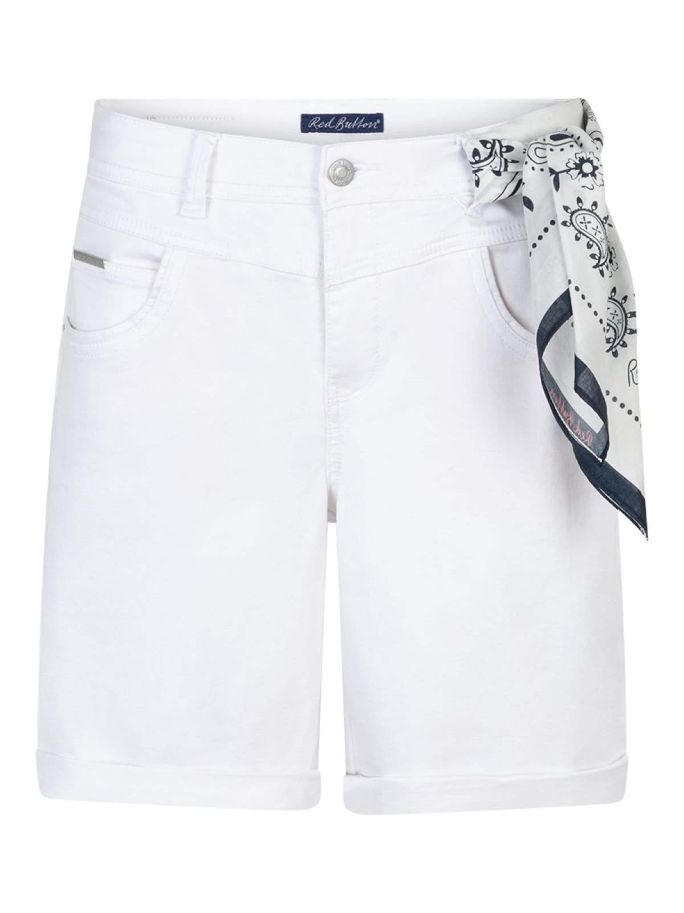 Red Button Regular Hose 'Red Button relax short wit'‌‌‌‌‌‌ in Weiß: Vorderseite