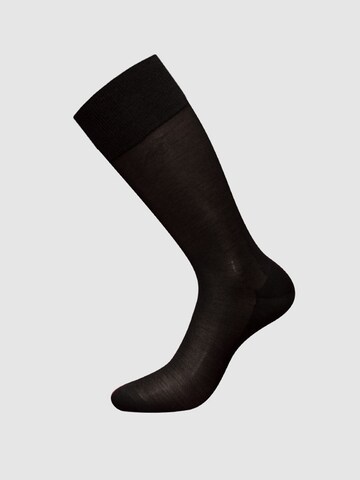 zd ZERO DEFECTS Socks 'Mercerized cotton socks' in Black: front