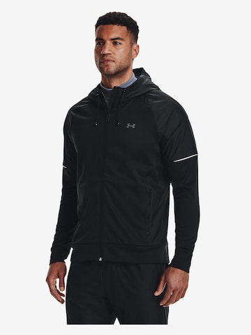 UNDER ARMOUR - Sudadera con cremallera deportiva en negro