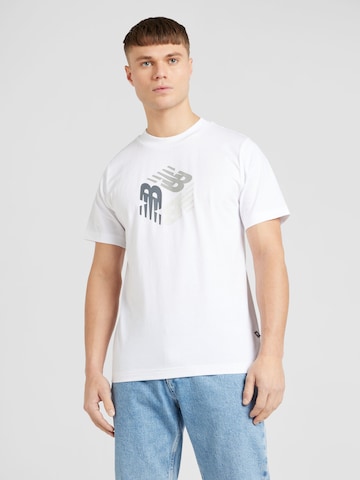 new balance - Camisa 'Essentials Explorer' em branco: frente