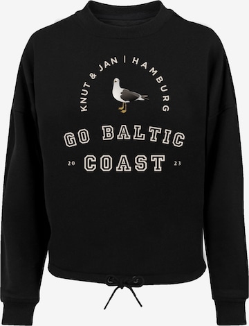 F4NT4STIC Sweatshirt 'Möwe Knut & Jan Hamburg' in Zwart: voorkant