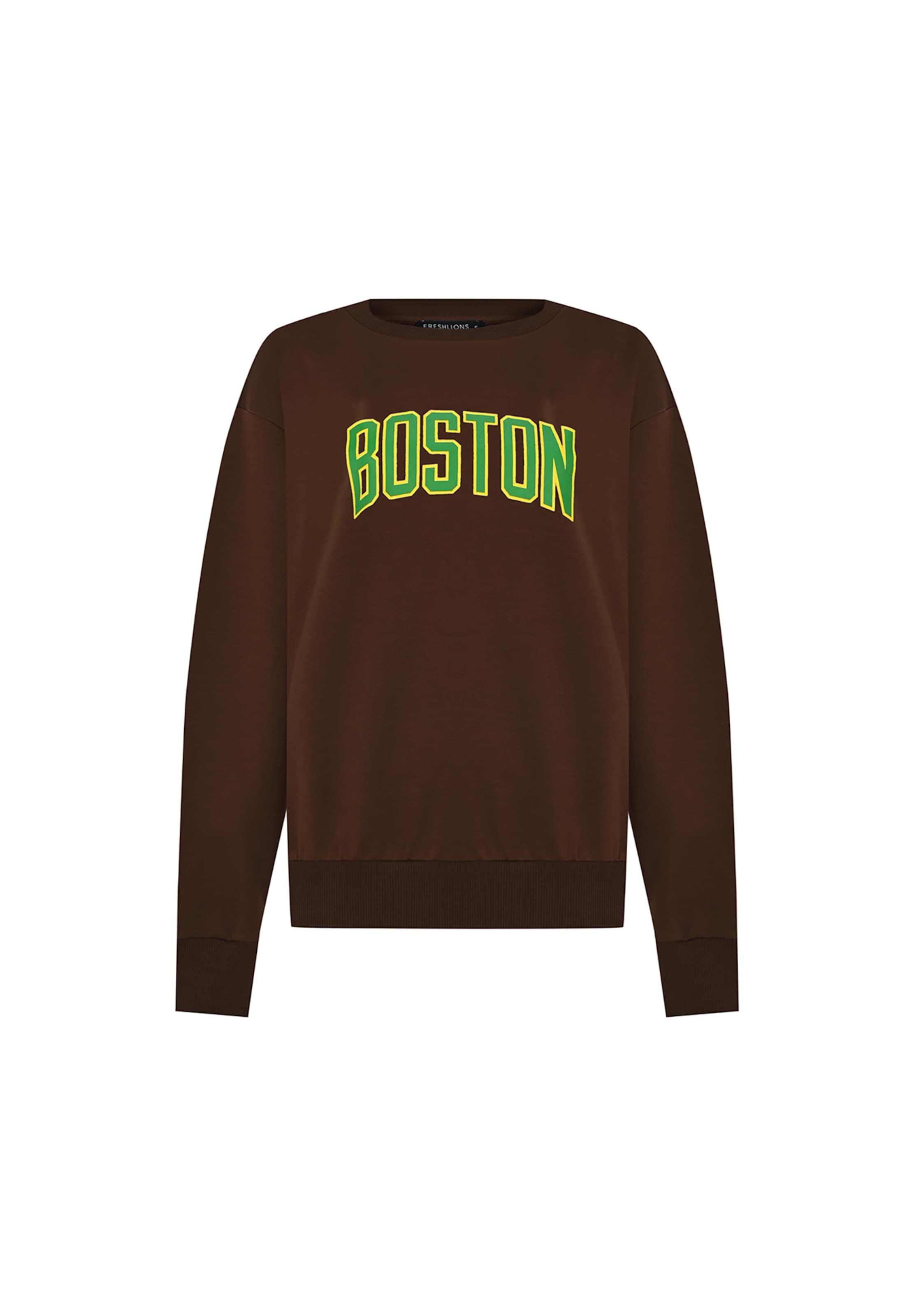 FRESHLIONS Sweatshirt 'Boston' in Braun: Vorderseite