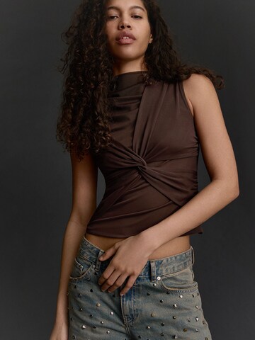 Bershka Top in Bruin