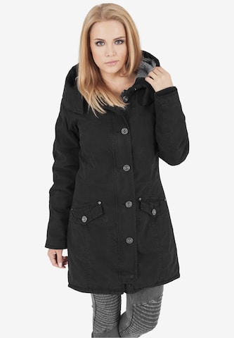 Urban Classics Winter Coat in Black: front