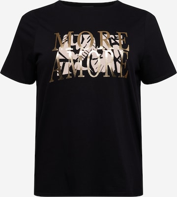 River Island Plus T-Shirt 'MORE AMORE' in Schwarz: predná strana