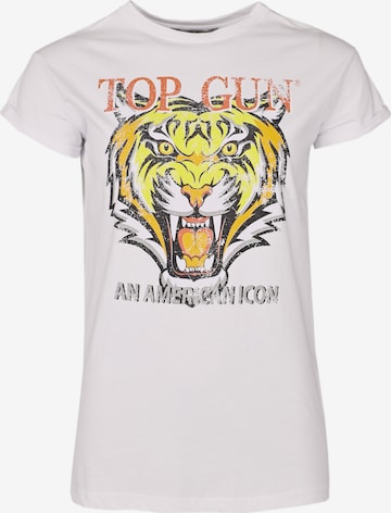TOP GUN T-Shirt mit Logo TG20214002 ' ' in Weiß: predná strana