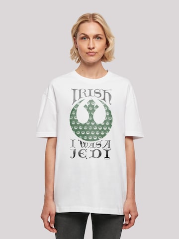 F4NT4STIC Oversized shirt 'Star Wars Irish I Was A Jedi ' in Wit: voorkant