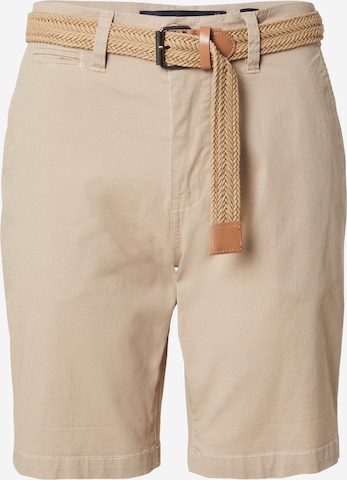 smėlio INDICODE JEANS Prigludęs „Chino“ stiliaus kelnės 'Book': priekis