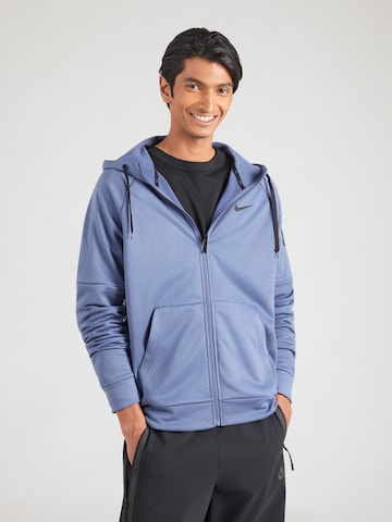 NIKE - Casaco de treino em moletão em azul: frente