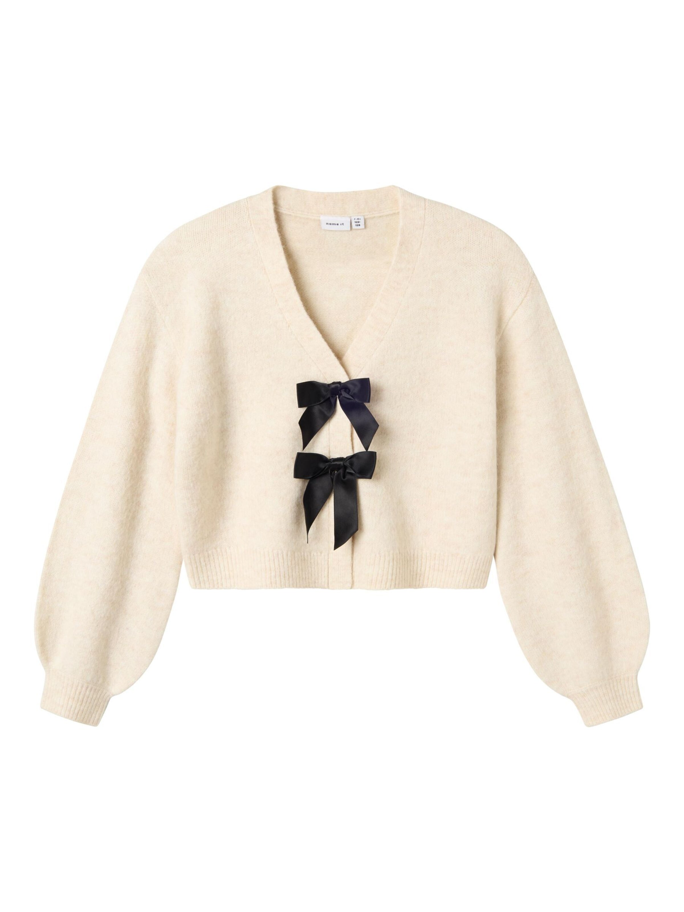 NAME IT Knit cardigan in Black / Wool white, Item view