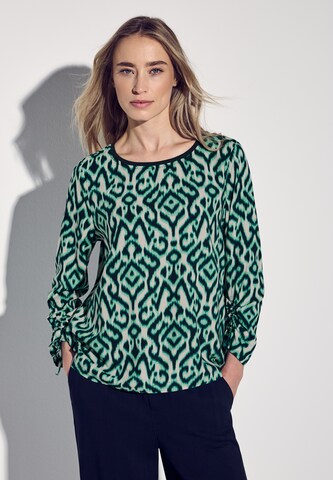 STREET ONE Bluse mit Raffung am Arm in Grün: Vorderseite