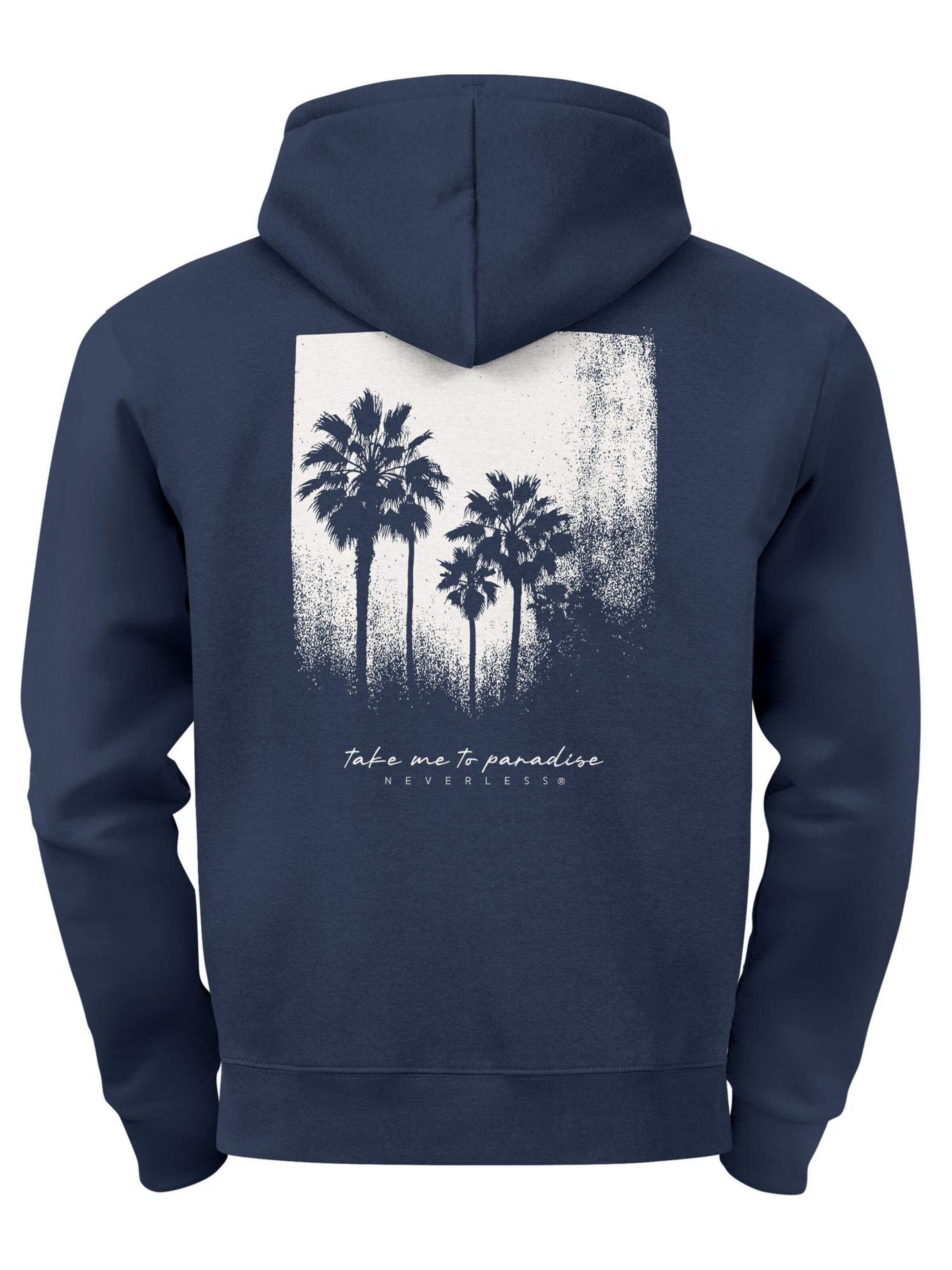 Neverless Sweatshirt 'Palmen'‌‌‌‌‌‌ in Blau