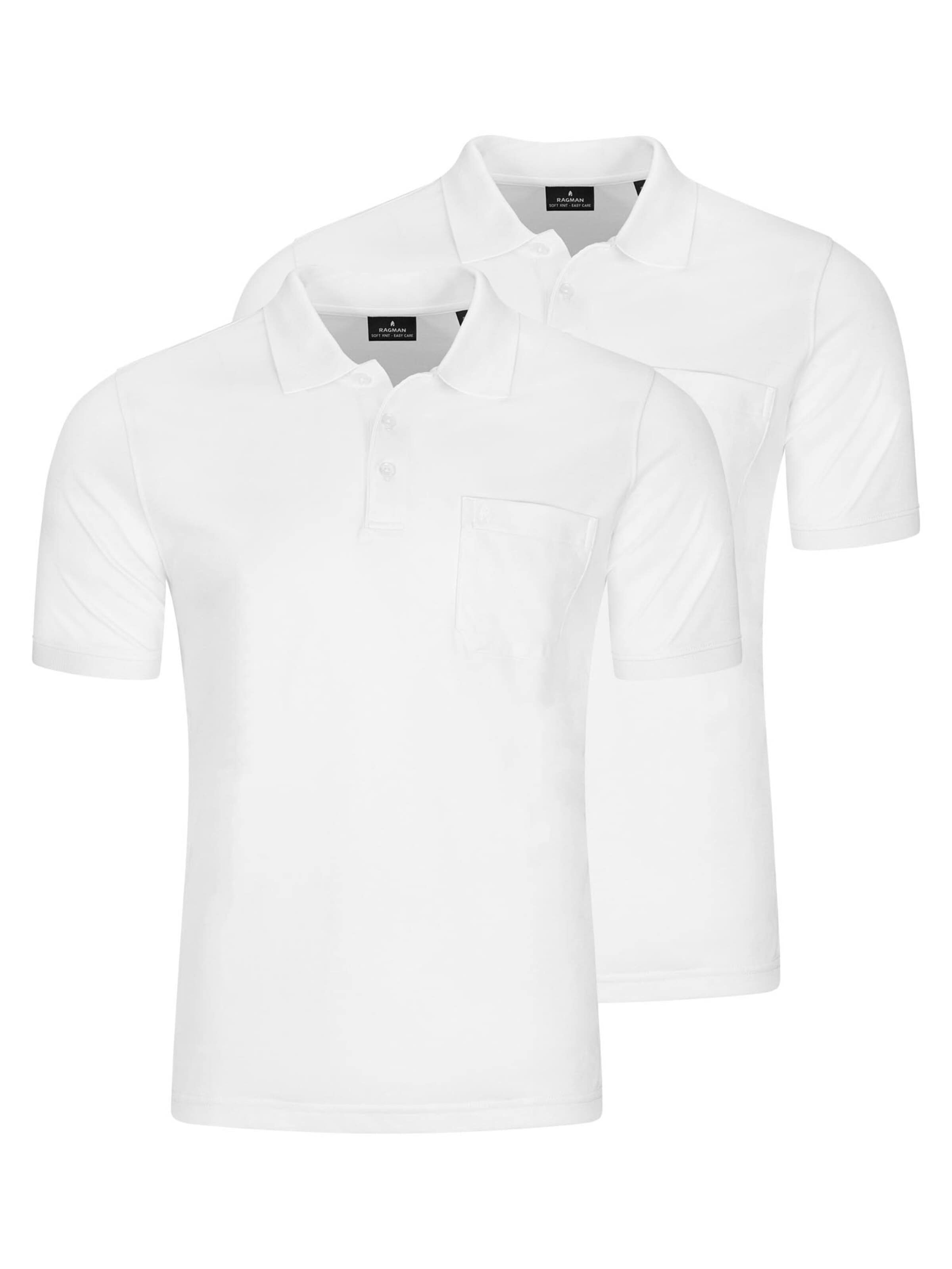 Ragman Shirt 'Basic' in Wit: voorkant