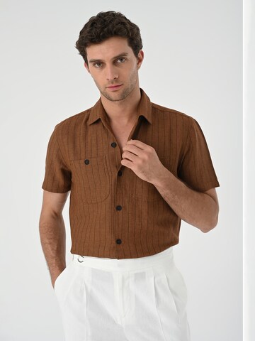 Antioch Regular fit Button Up Shirt in Brown